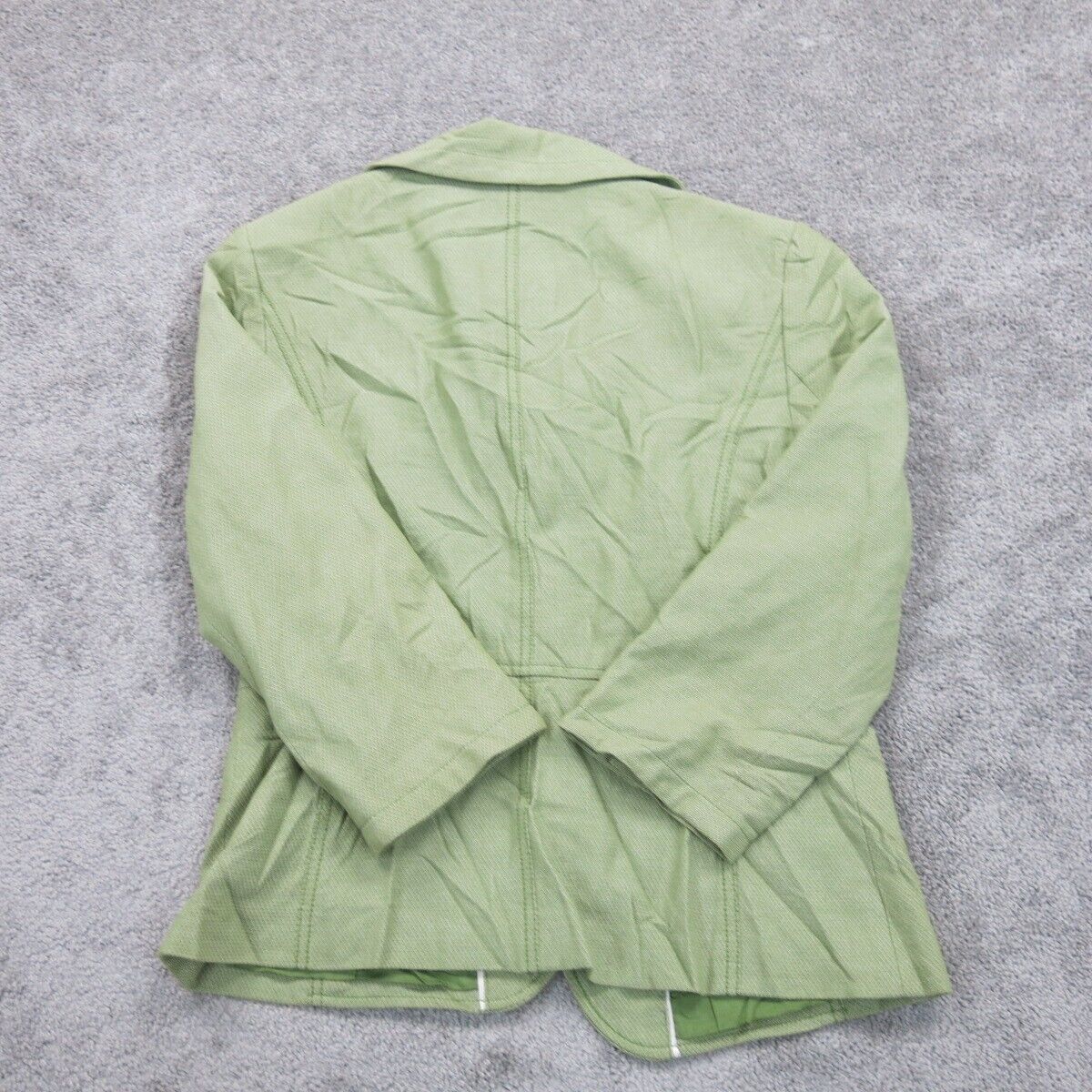 Ann Taylor Women Blazer Coat Single Breasted Long Sleeve Pocket Light Green SZ 8