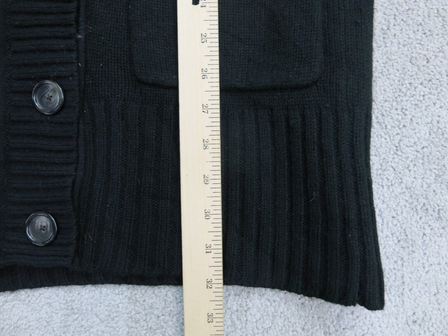 Banana Republic Women Cardigan Sweater 3/4 Sleeve Pocket Black Size X Small