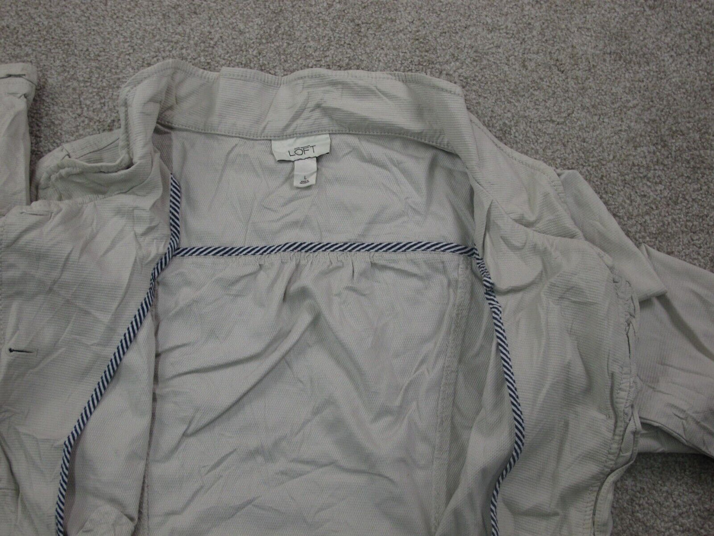 Ann Taylor Loft Womens Blouse Top Bell Sleeves Front Button Off White Size Large