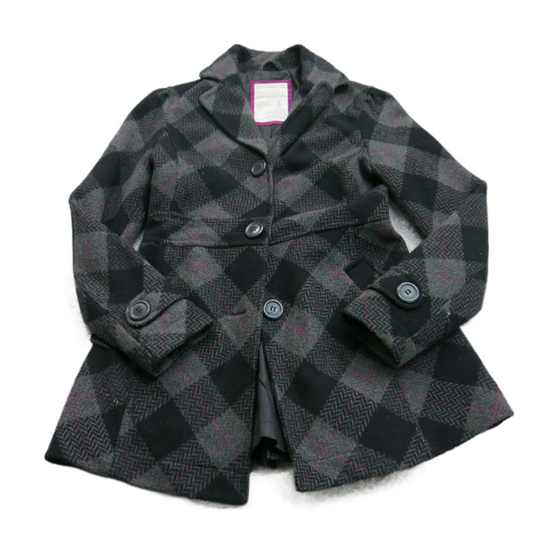 Aeropostale Womens Trench Coat Long Sleeve 100% Cotton Pockets Black Size Small