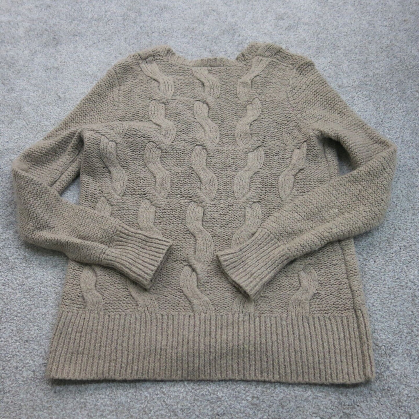 Loft Womens Cardigan Sweater Full Zip Knitted Long Sleeve Clay Gray Size Medium