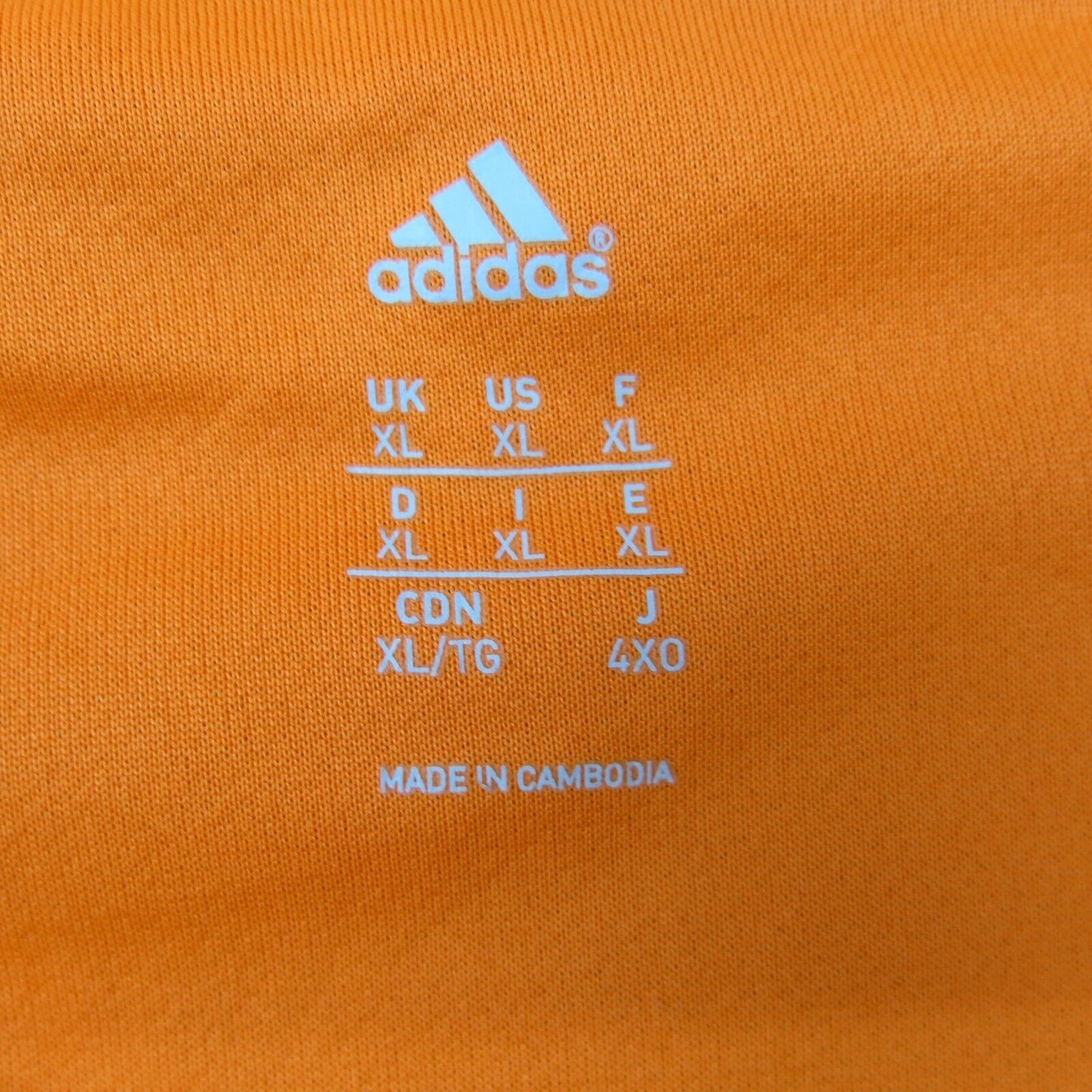 Adidas Mens Crew Neck T Shirt Short Sleeves Logo Orange Size X Large