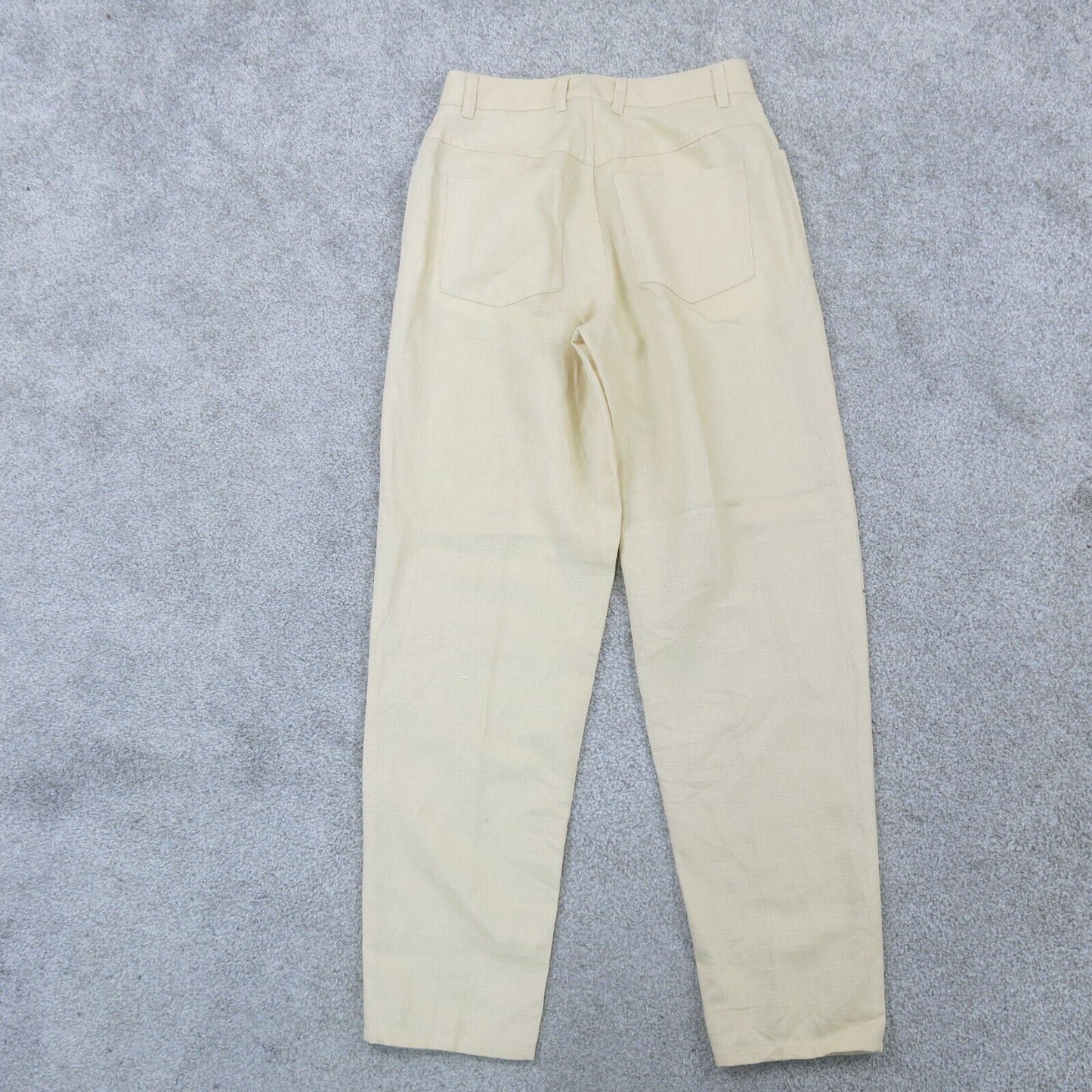 Talbots Womens Jeans Mid Rise Tapered Leg Stretch Flat Front Ivory Size 4