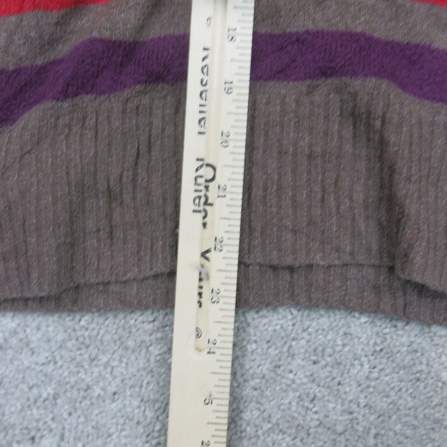 ST Johns Bay Womens Pullover Sweater Keef Neck Long Sleeves Striped Brown Large