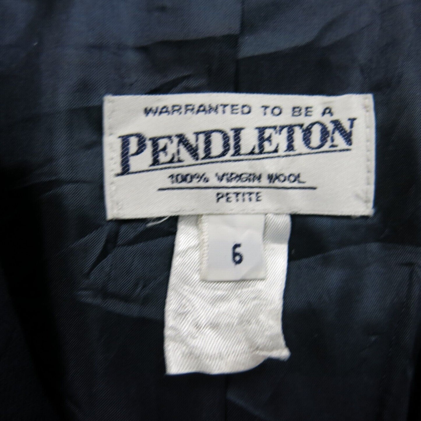 Pendleton Women Blazer Coat Single Breasted 100% Virgin Wool Pockets Blue Size 6