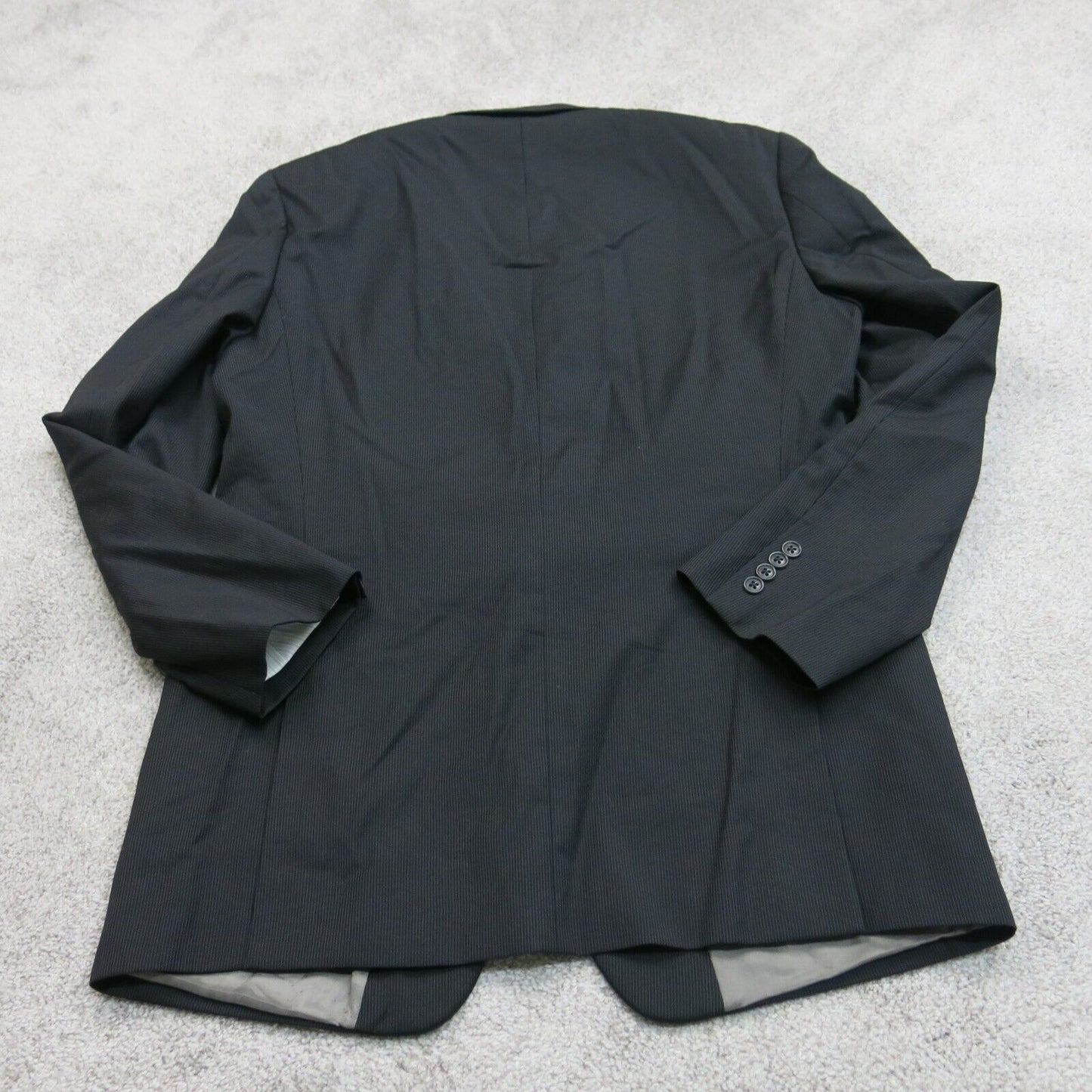 Calvin Klein Men Blazer Jacket 100% Cotton Long Sleeve 2 Button Black Size 40L