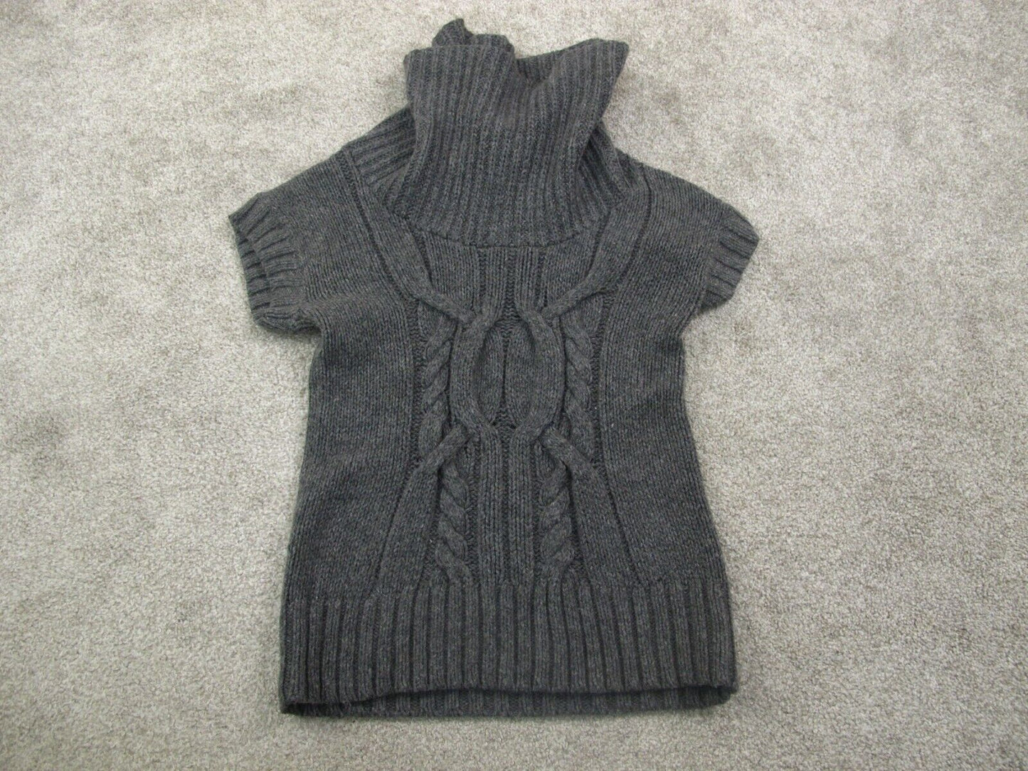 American Eagle Outfitter Womens Pullover Sweater Knitted Cap Sleeves Black SZ M