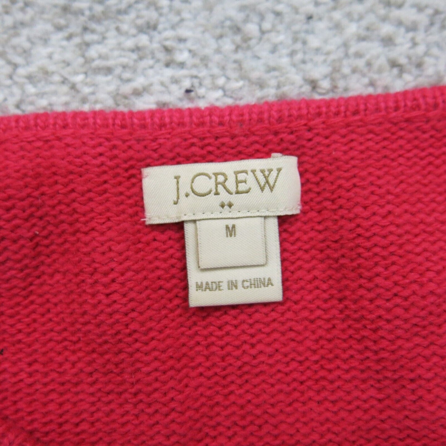 J. Crew Womens Pullover Sweater Crew Neck Long Sleeves Solid Light Red SZ Medium