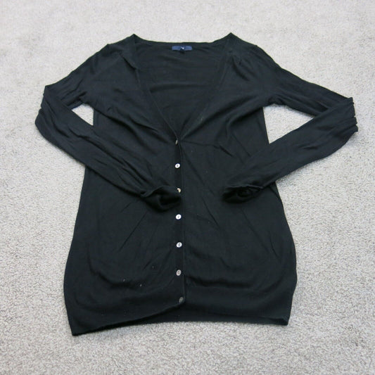 BCBGMAXAZRIA Womens Knitted Cardigan Sweater Long Sleeves Black Size X Small