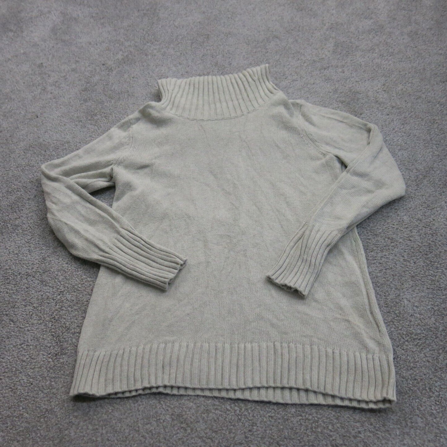 Nautica Womens Pullover Sweater Mock Neck Long Sleeves OFF White Size Medium