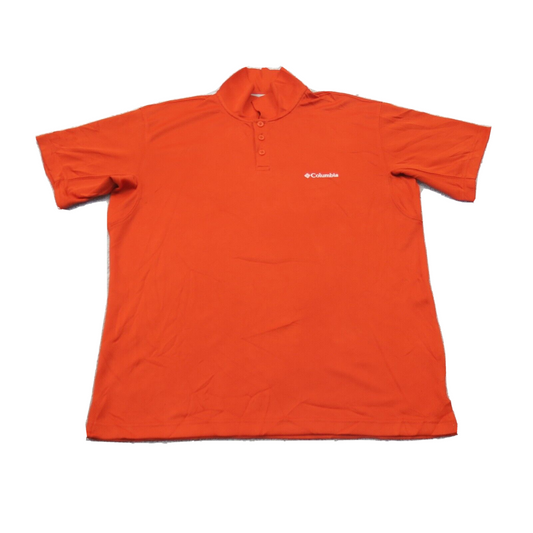 Columbia Sportswear Mens Golf Polo Shirt Omni Shade Logo Orange Size Medium