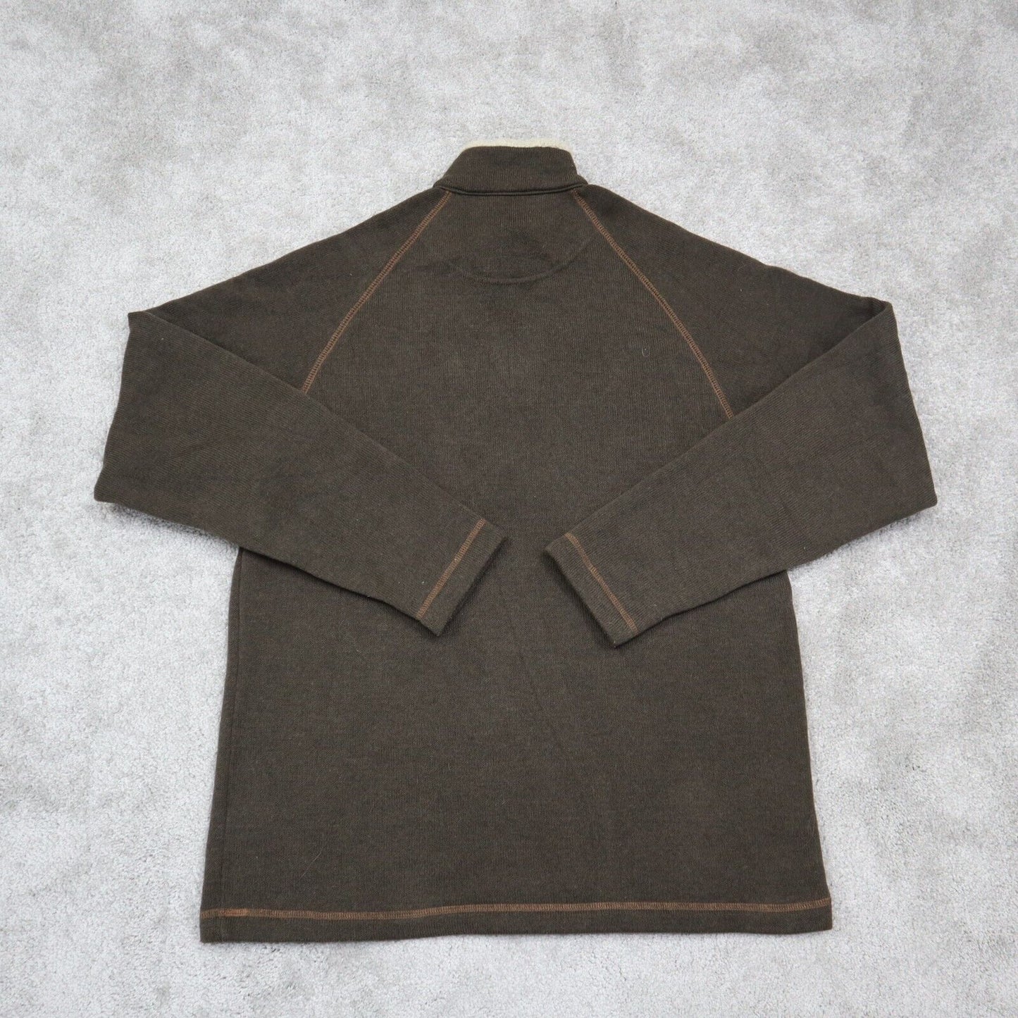 Columbia Mens 3/4 Zip Up Sweatshirt Jacket Casual Long Sleeves Brown Size Medium