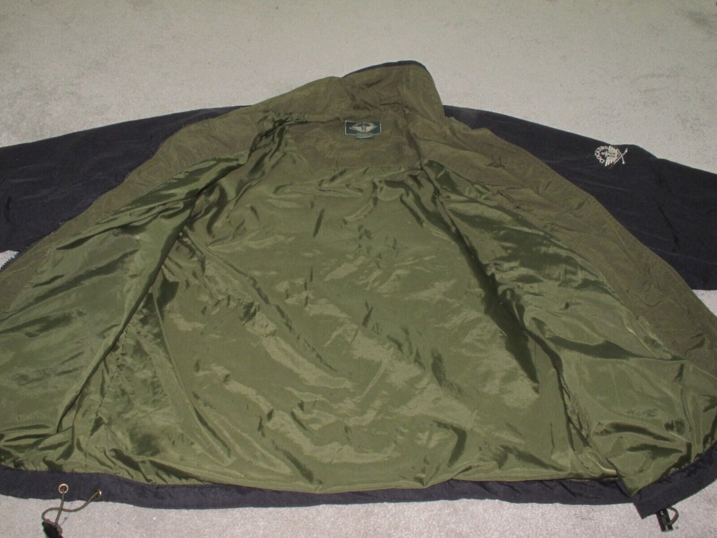 Dockers Mens Windbreaker Jacket Full Zip Up Long Sleeve Pockets Black Size Large