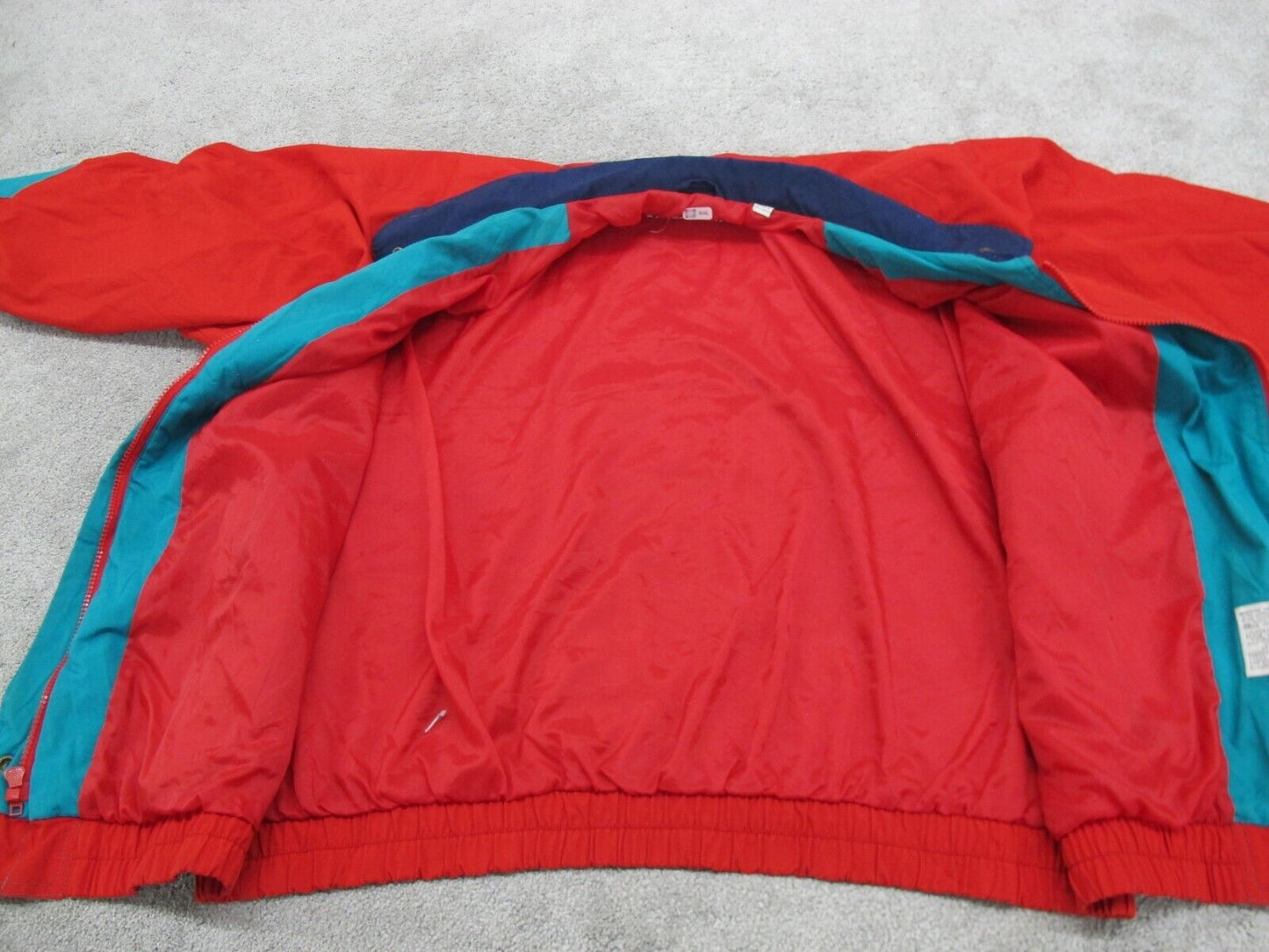 London Fog Mens Utility Jacket Full Zip Up Long Sleeves Pockets Red Size Large