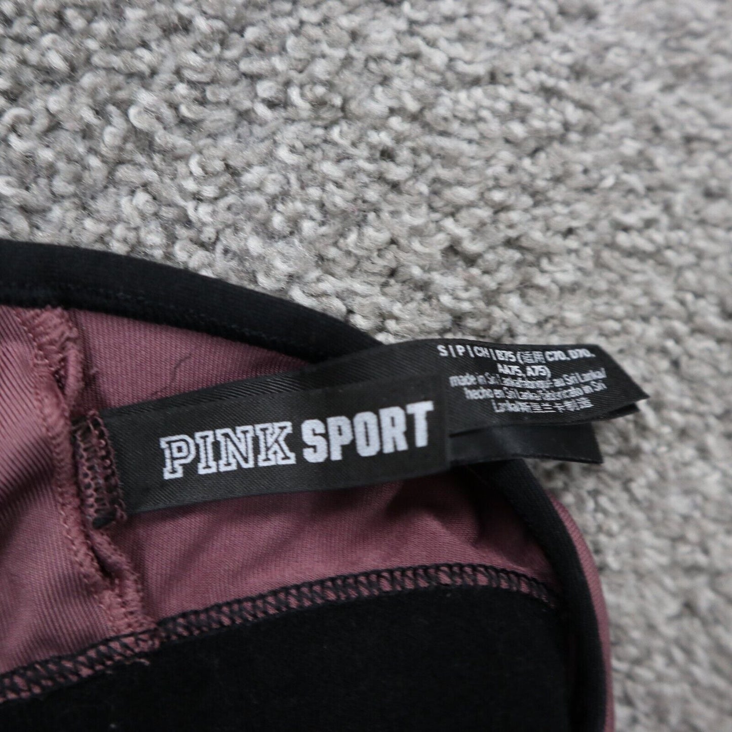 Pink Sports Womens Activewear Sports Bra Adjustable Strap Pink Black Size Small