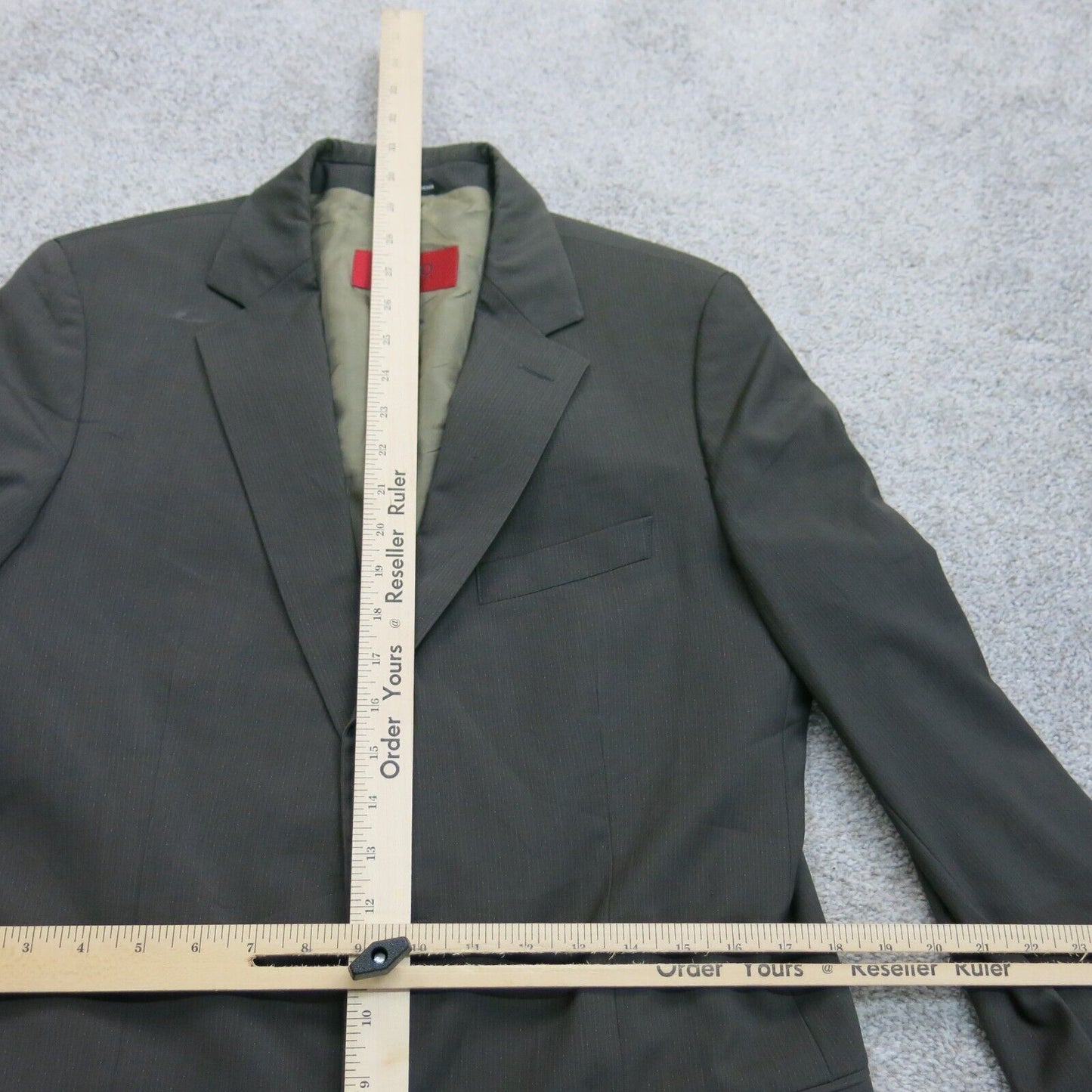 Hugo Hugo Boss Mens Blazer Coat Single Breasted Pockets Gray Size 38 Reg