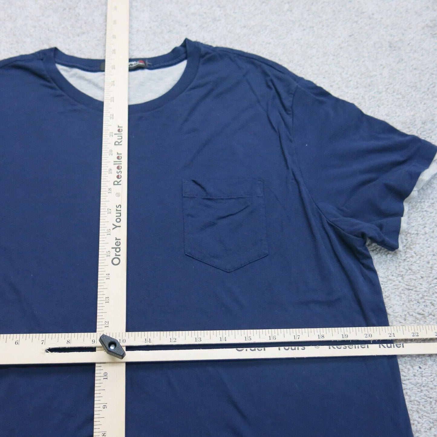 Ralph Lauren Mens Crew Neck T Shirt Short Sleeves Front Pocket Navy Blue Medium