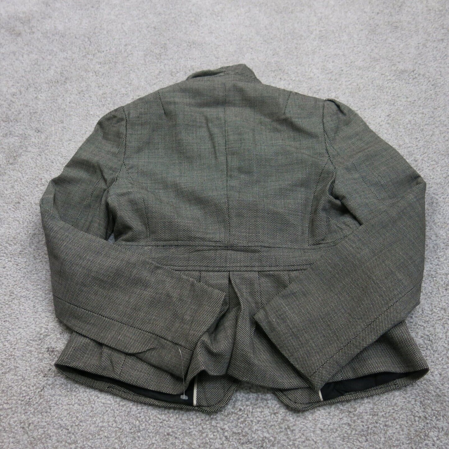 Banana Republic Women Blazer Coat Single Breasted Pockets Black Gray Size 2