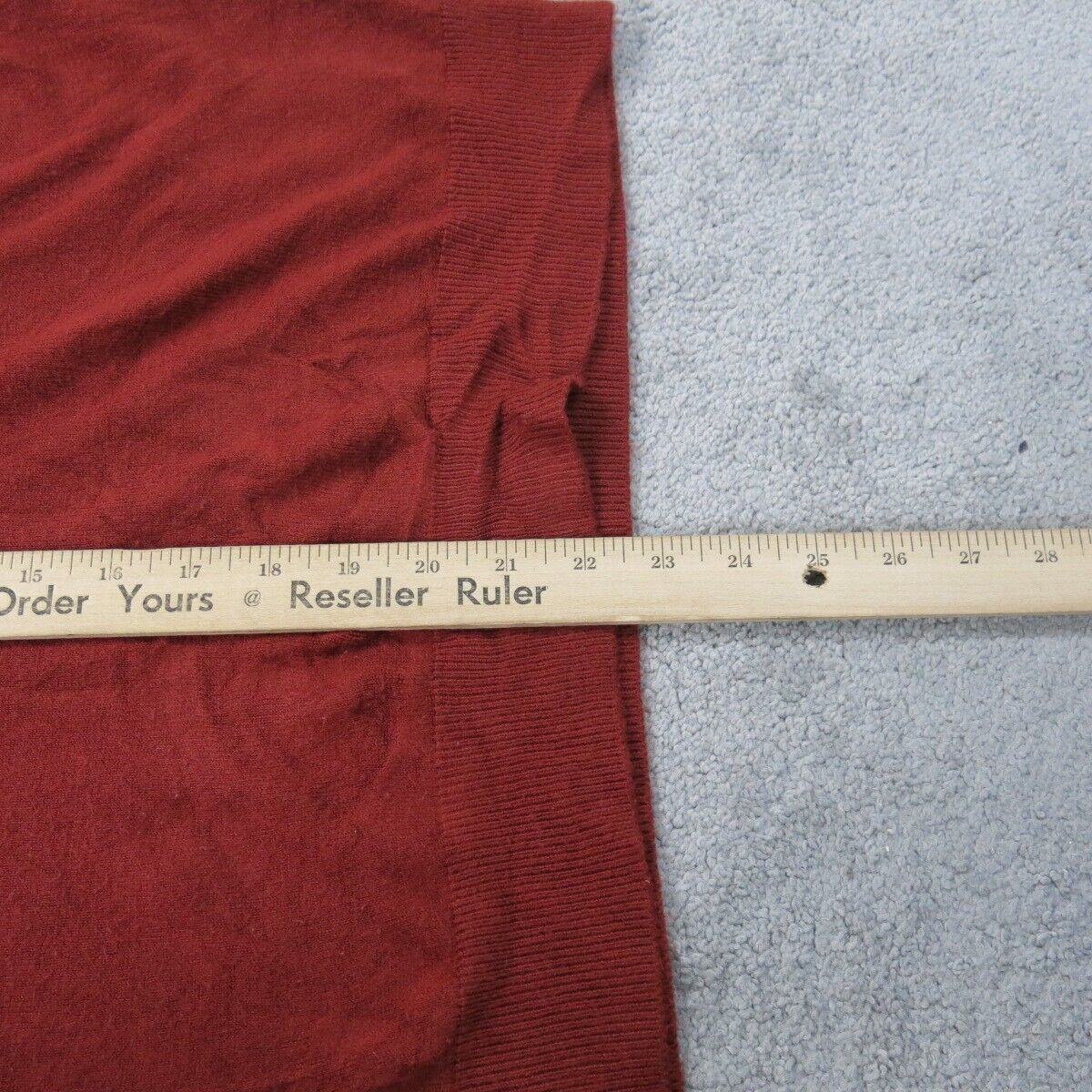 Forever 21 Men Pullover Sweater Knitted V-Neck Long Sleeves Red Size Medium