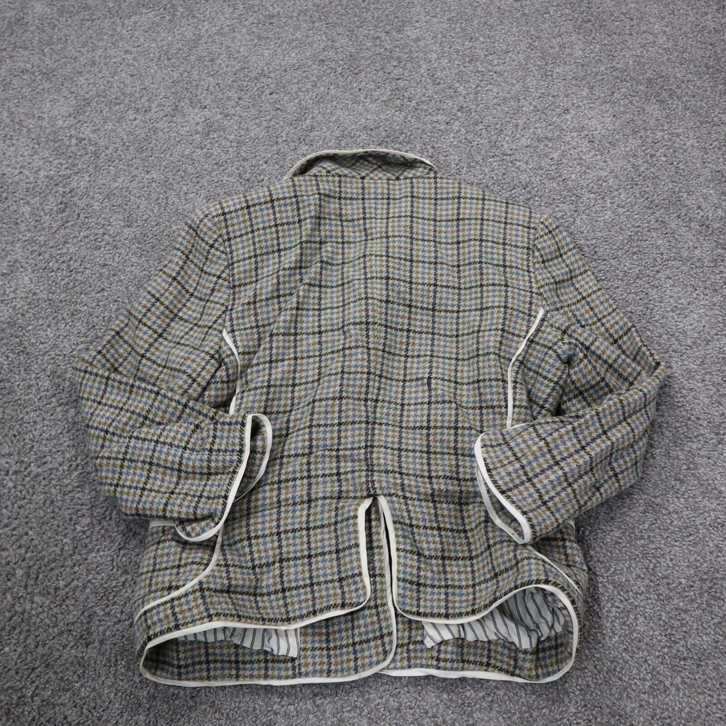Juicy Couture Womens Blazer Coat Long Sleeves Single Breasted Check Green Size M