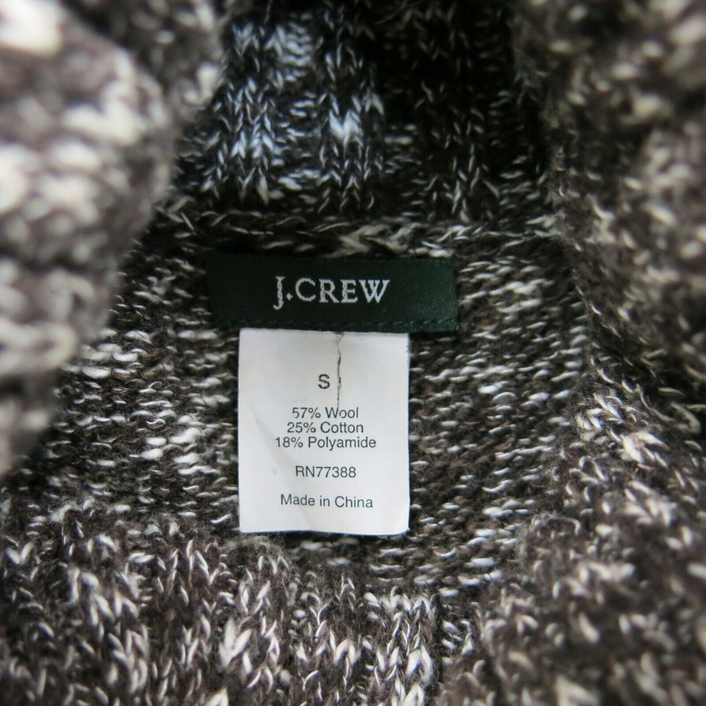 J.Crew Womens Pullover Sweater  Knitted Turtleneck White Black Size Small