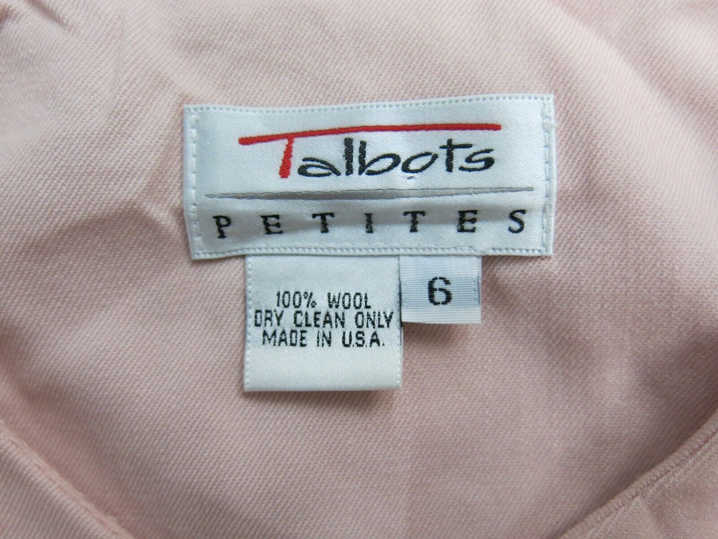 Talbots Womens Blazer Coat Front Button Long Sleeve 100% Wool Pink Size  6