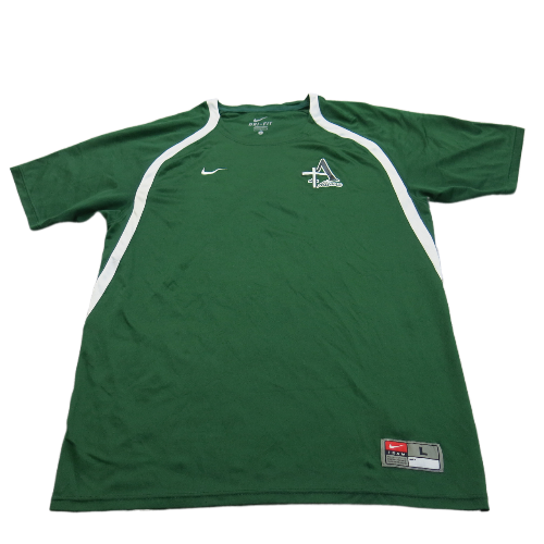 Nike Dri Fit Mens T Shirt Crew Neck Short Sleeve Logo Green Size Large