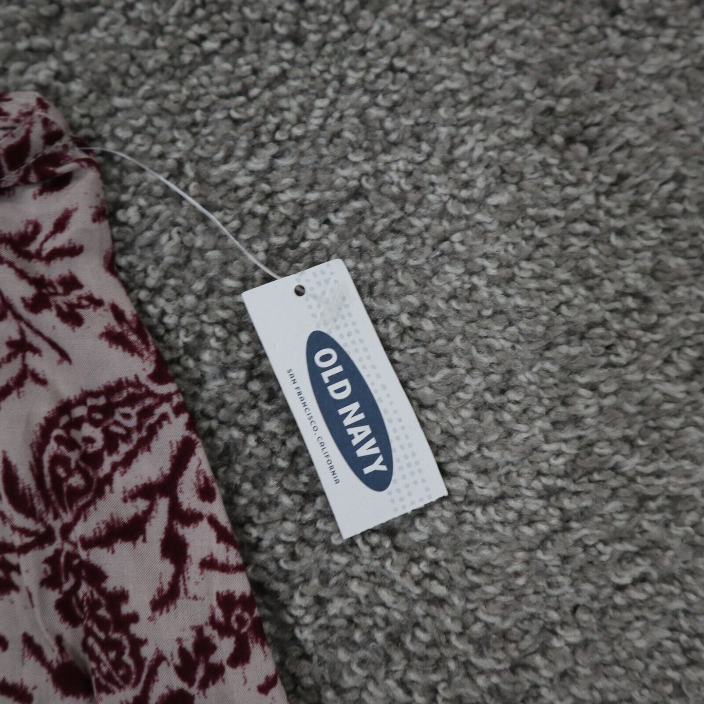 Old Navy  Womens Floral Print Tank Blouse Top Round Neck Maroon Neck Size Medium