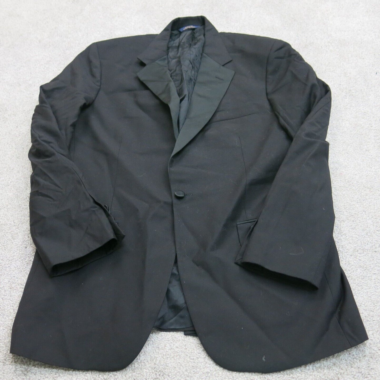 Brooks Brother Men Blazer Coat Single Breasted 100% Wool Long Sleeve Black SZ 41