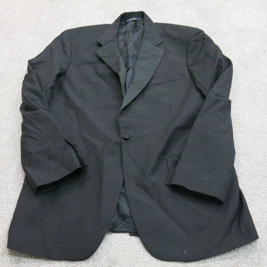 Brooks Brother Men Blazer Coat Single Breasted 100% Wool Long Sleeve Black SZ 41
