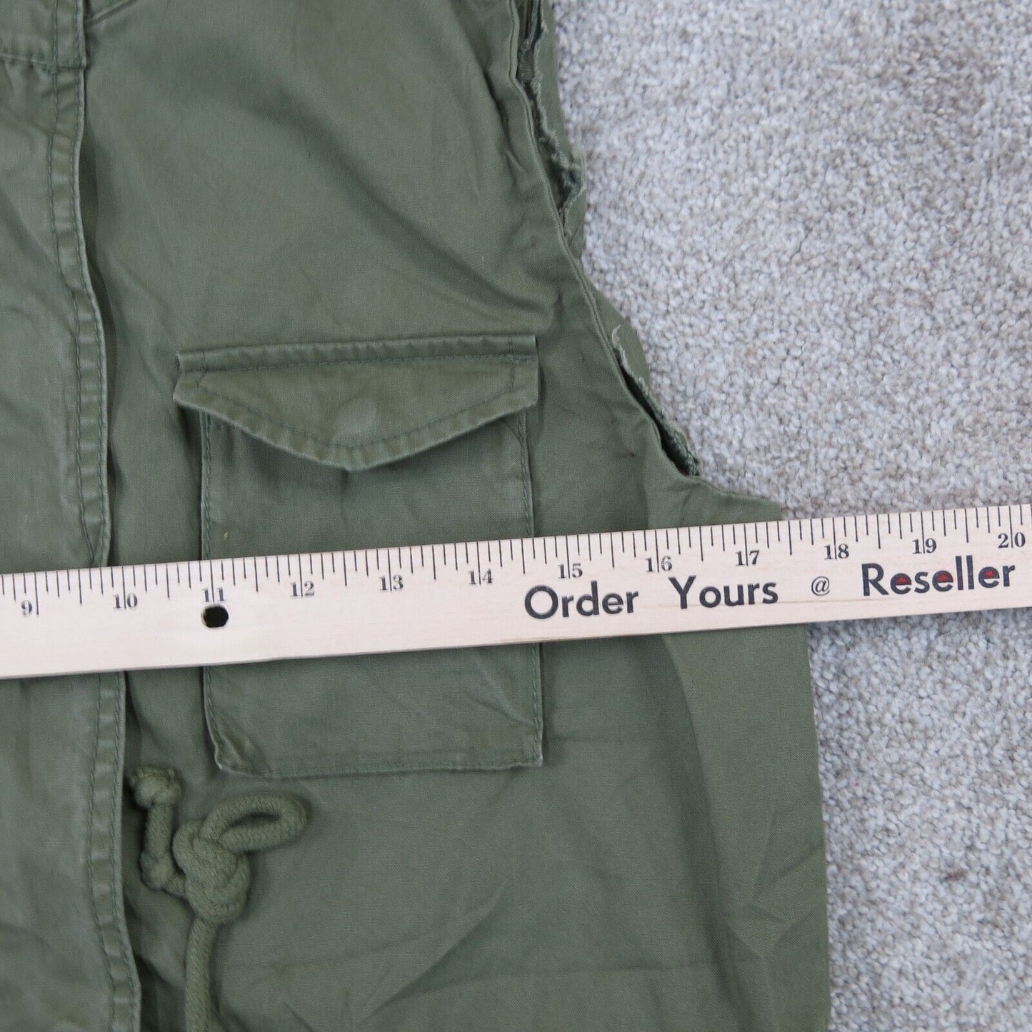 Old Navy Womens Utility Vest Jacket Mock Neck Sleeveless Pockets Green Size S/P