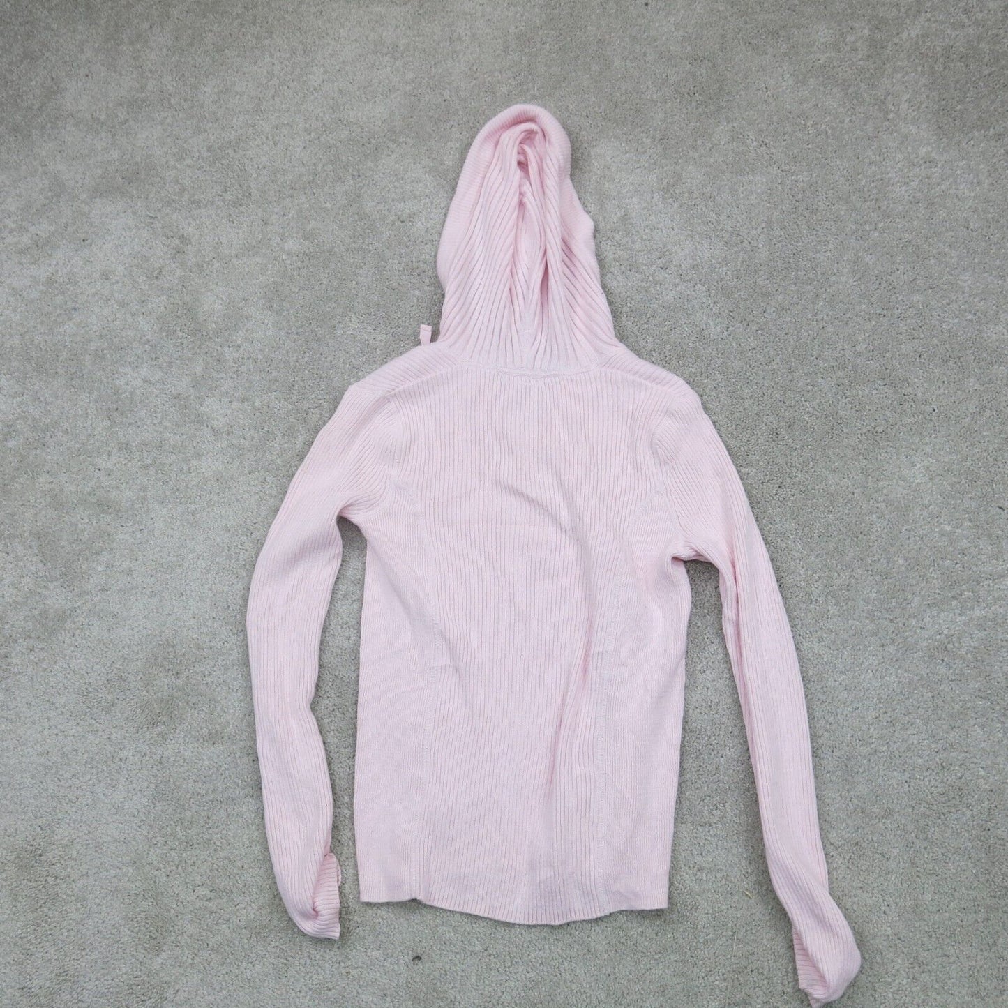 Tommy Hilfiger Womens Pullover Hooded Sweater Drawstring Pockets Light Pink SZ L
