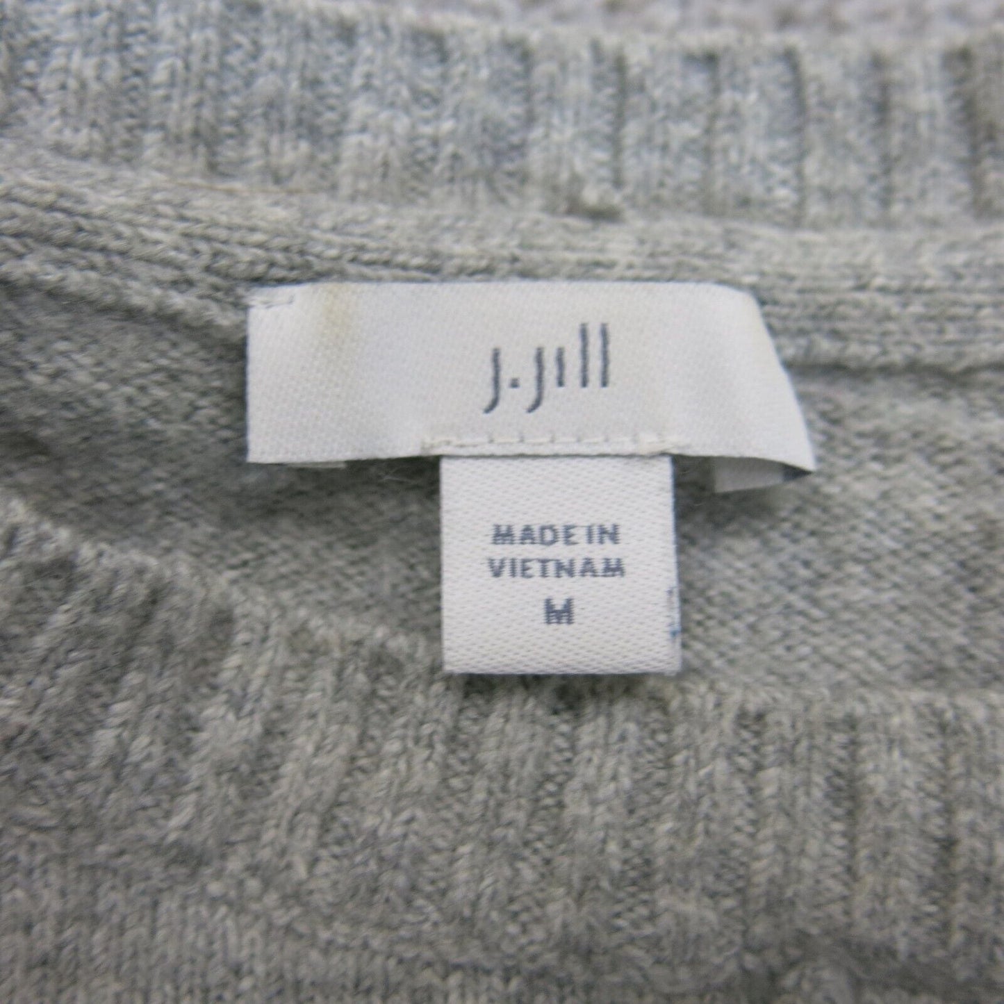 J.Jill Womens Pullover Sweater Crew Neck Pockets Long Sleeves Gray Size Medium