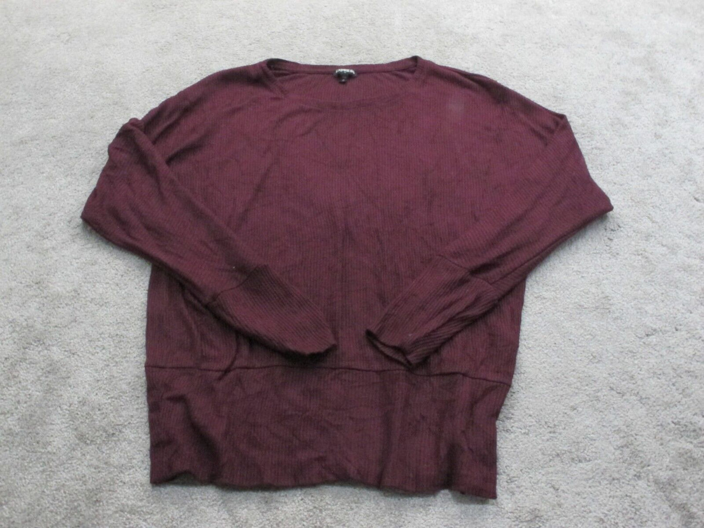 Express Womens Pullover Sweater Knitted Long Sleeve Crew Neck Maroon Size Medium