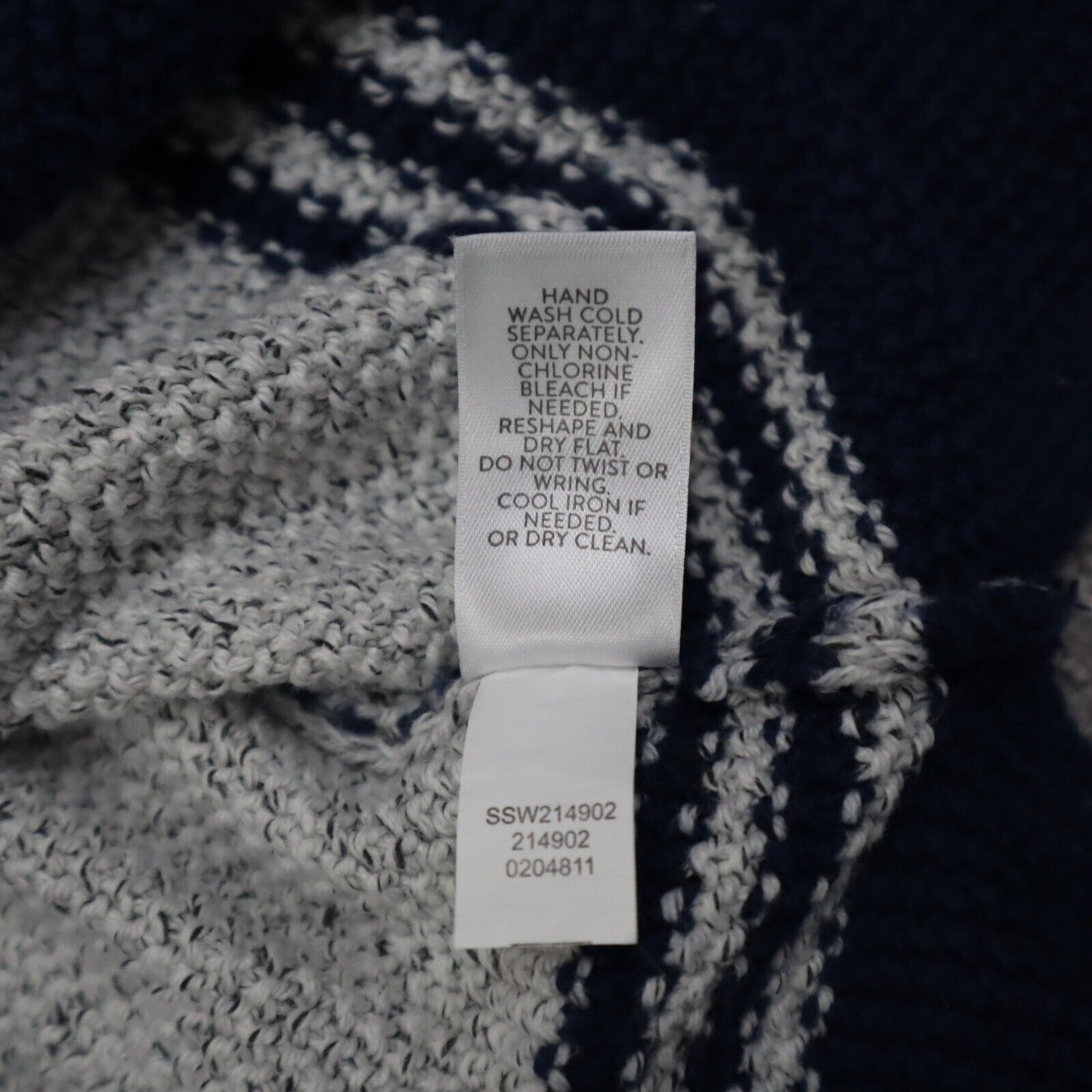 J. Jill Mens Pullover Knitted Sweater Long Sleeves High Neck Gray Blue Size XS
