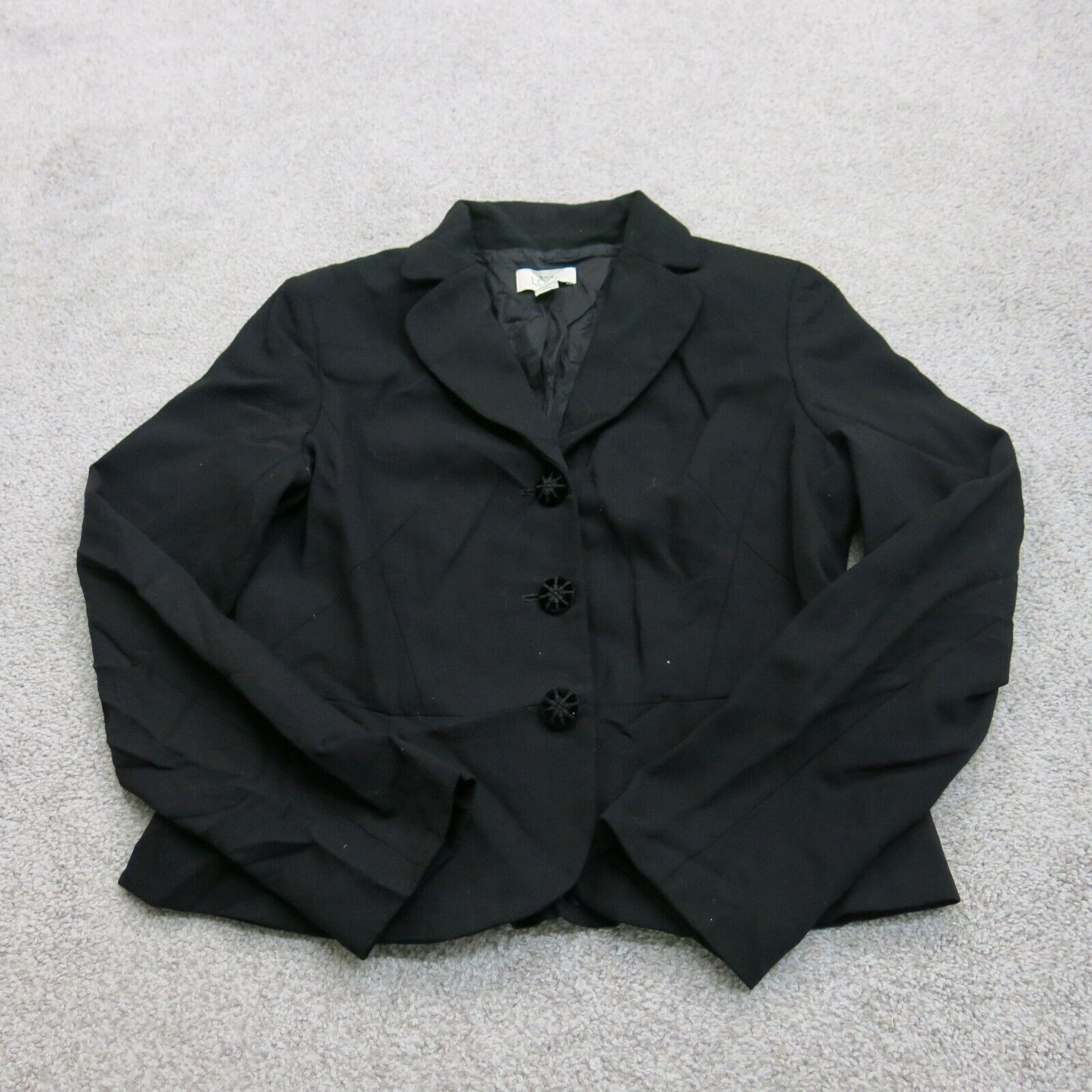 Ann Taylor Loft Women Blazer Coat Single Breasted Long Sleeve Pockets Black SZ 6