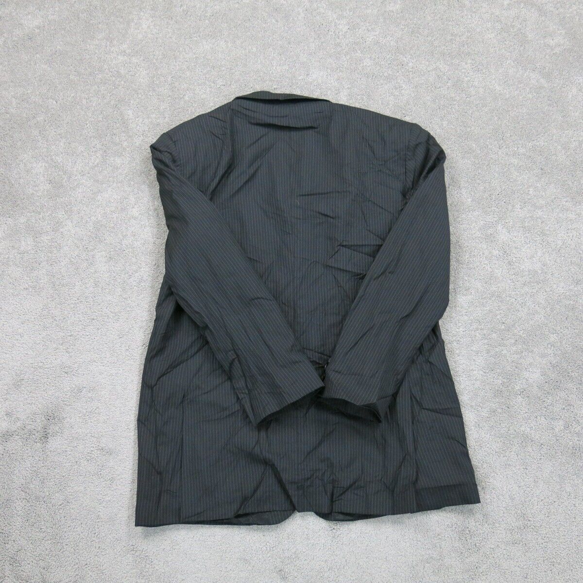Banana Republic Men Blazer Coat Striped Single Breasted Long Sleeve Black SZ 44R
