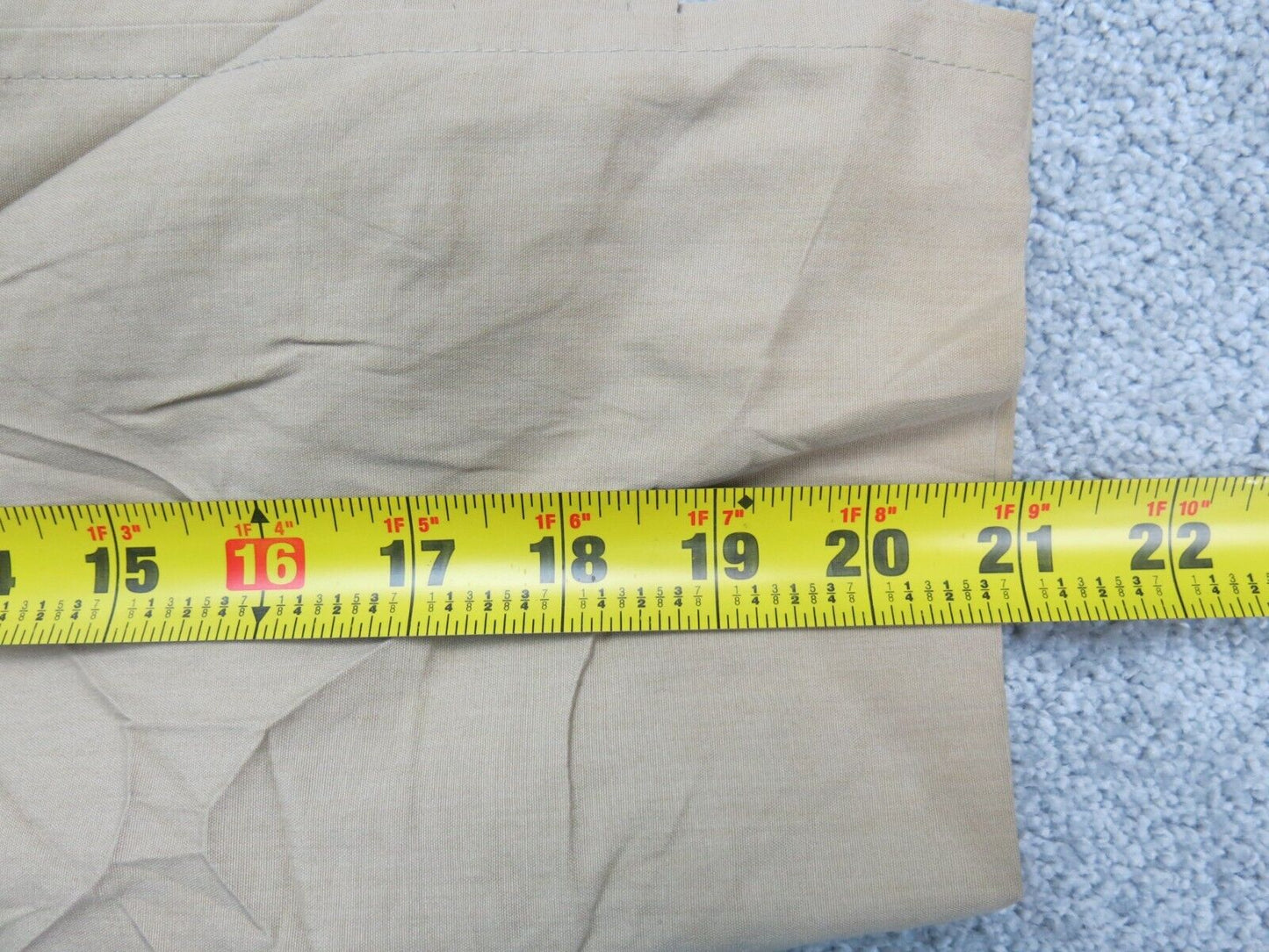 London Fog Mens Long Trench Coat Long Sleeves Pockets Beige Size 42 Long