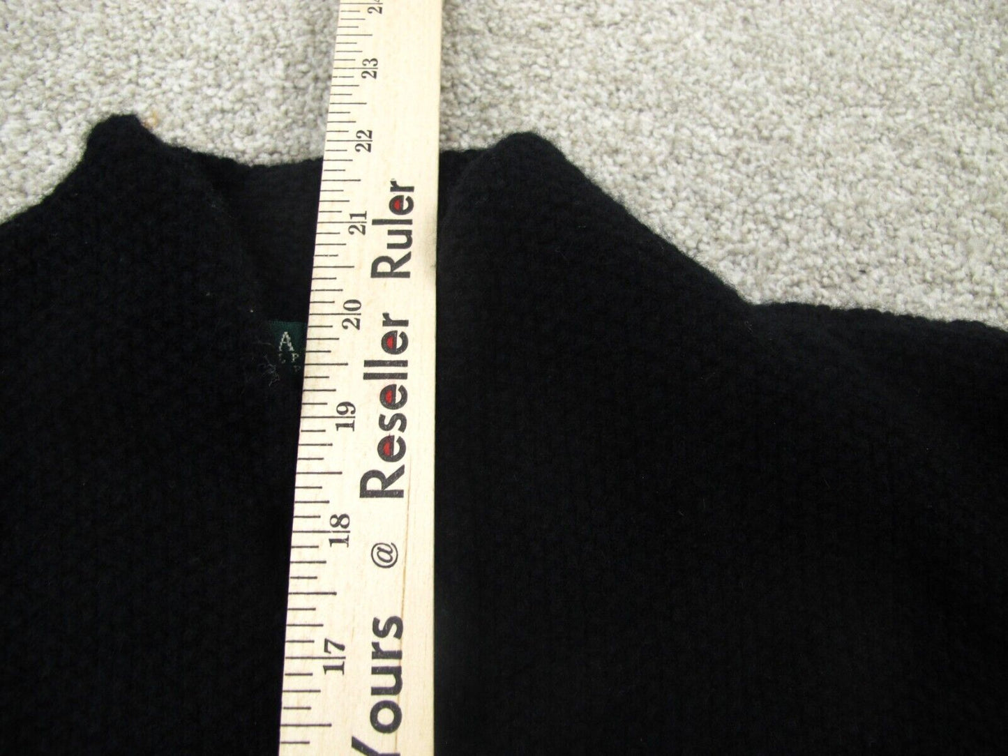 Ralph Lauren Womens Sweater Cardigan 100% Lambs Wool Long Sleeves Black SZ Small