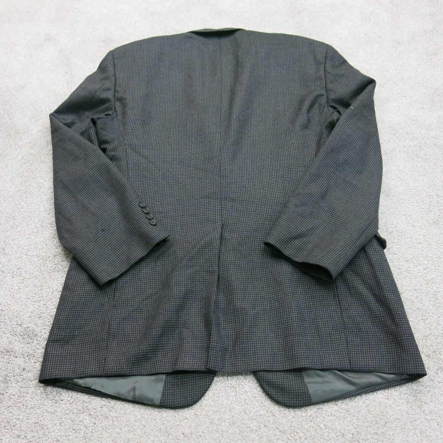 Brooks Mens Blazer Coat Single Breasted Pockets Long Sleeve Black Size 46