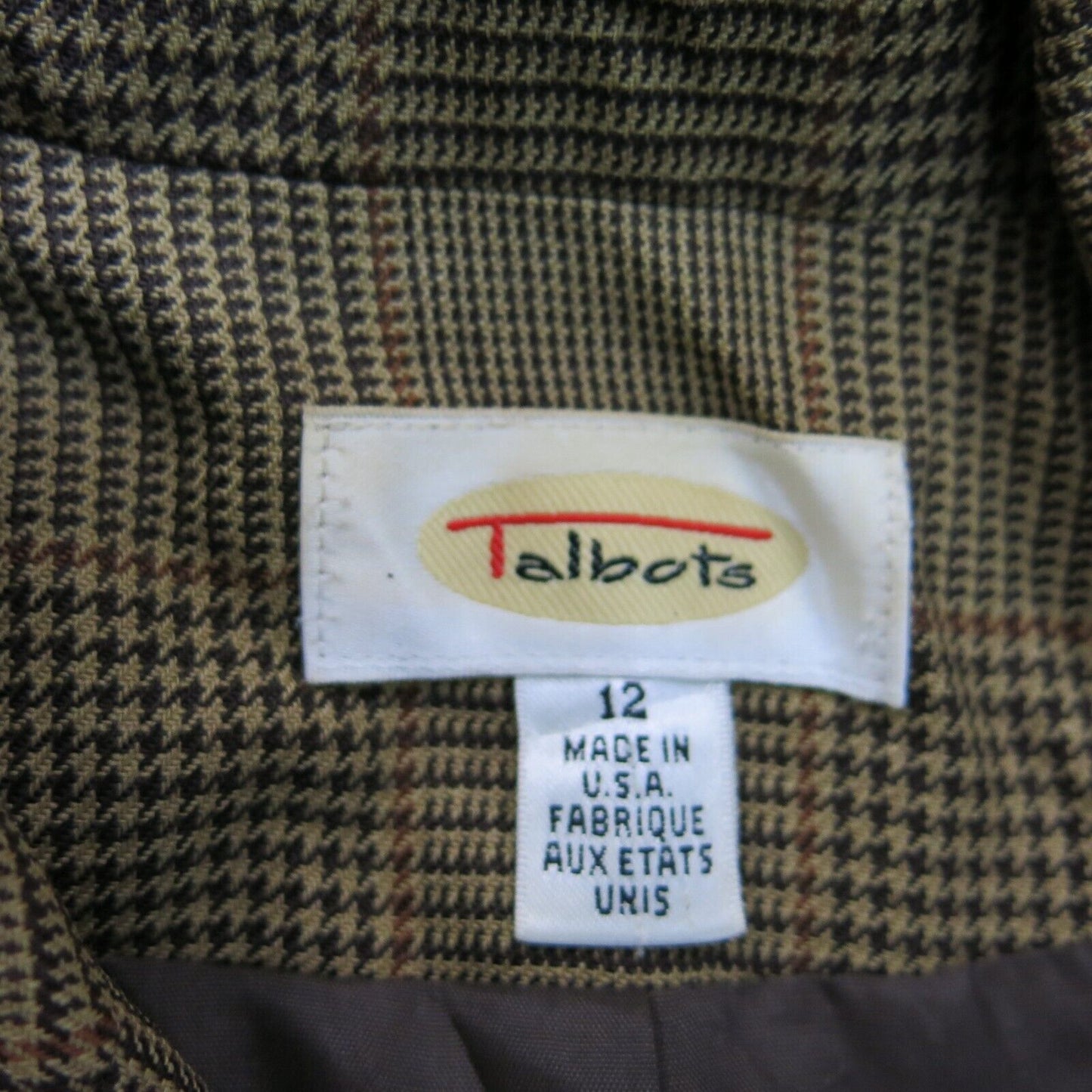 Talbots Womens Double Breasted Pea Coat Long Sleeves Pockets Brown Size 12