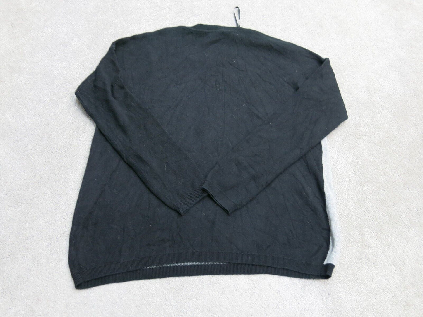 Forever21 Womens Pullover Sweater Crew Neck Long Sleeve Gray Black Size Large