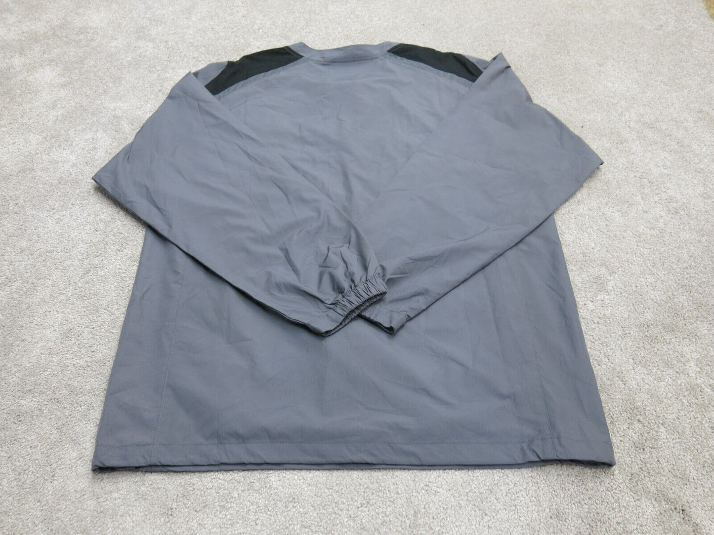 Nike Dri Fit Mens Sweatshirt 1/4 Zip Long Sleeve Jacket Logo Gray Size Small