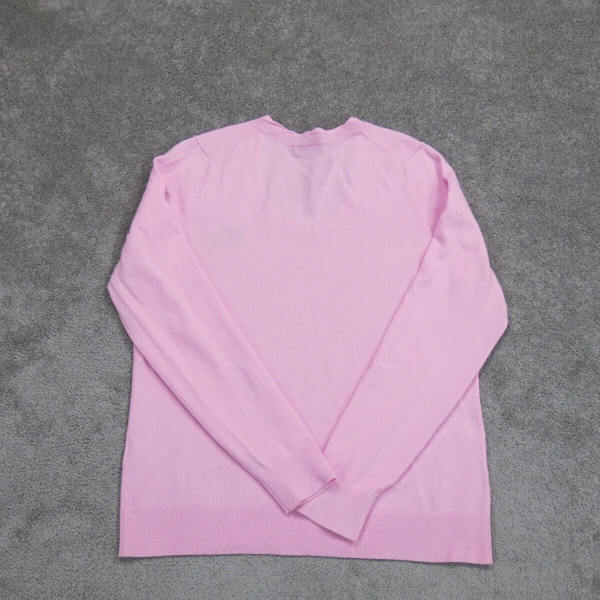 Lands End Womens Crew Neck Sweatshirt Top Long Sleeves Ruhl Realtors Pink SZ M