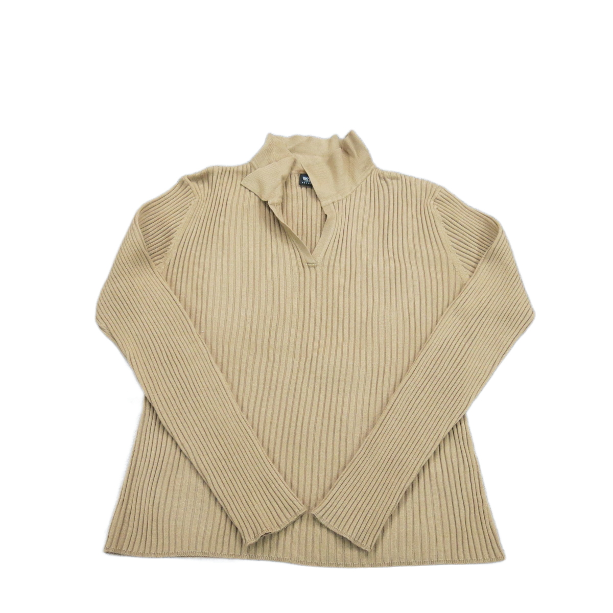 Mossimo Mens Sweater Knitted Long Sleeve Collared Neck Light Brown Size X Large