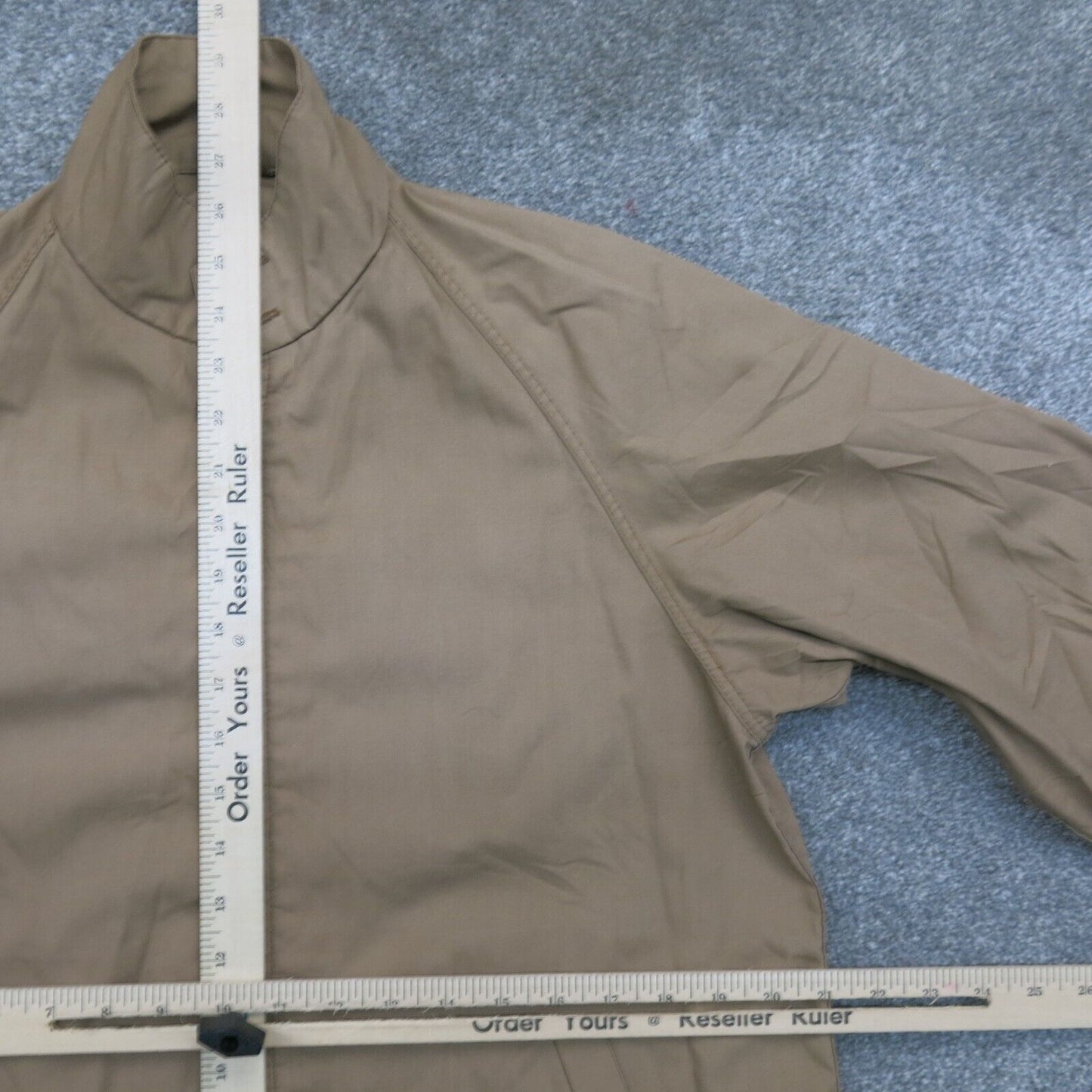 London Log Womens Blouson Jacket Full Zip Up Long Sleeve Khaki Beige 40 Long