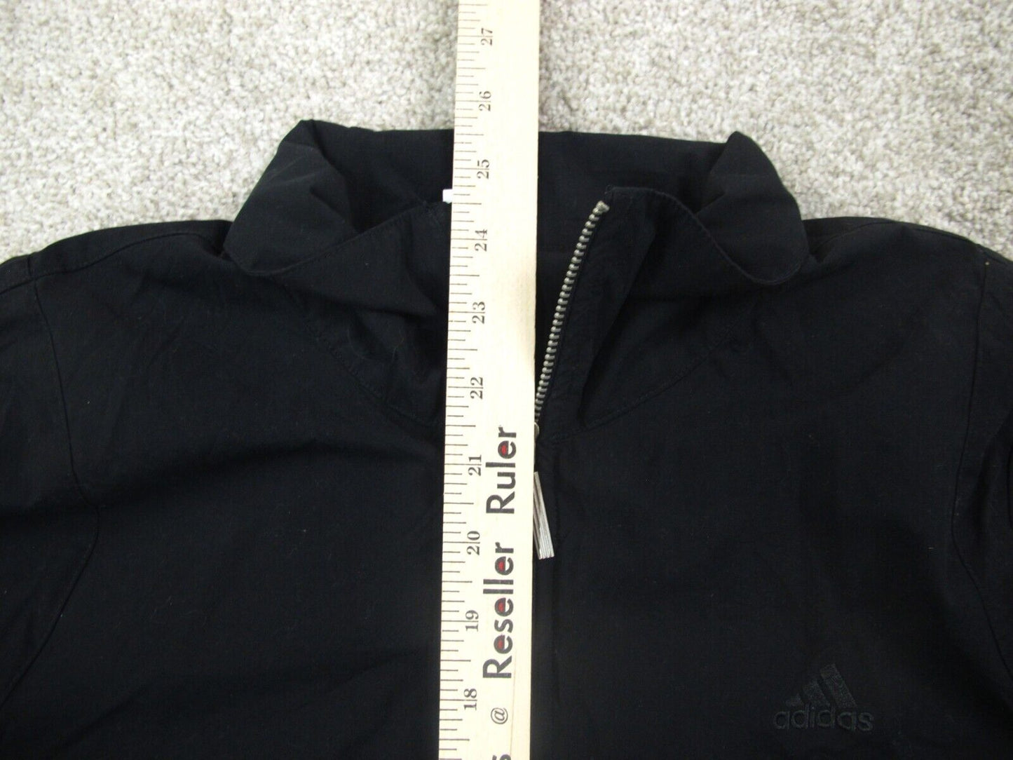 Adidas Womens Full Zip Up Basic Jacket Long Sleeves Pockets Black Size Large