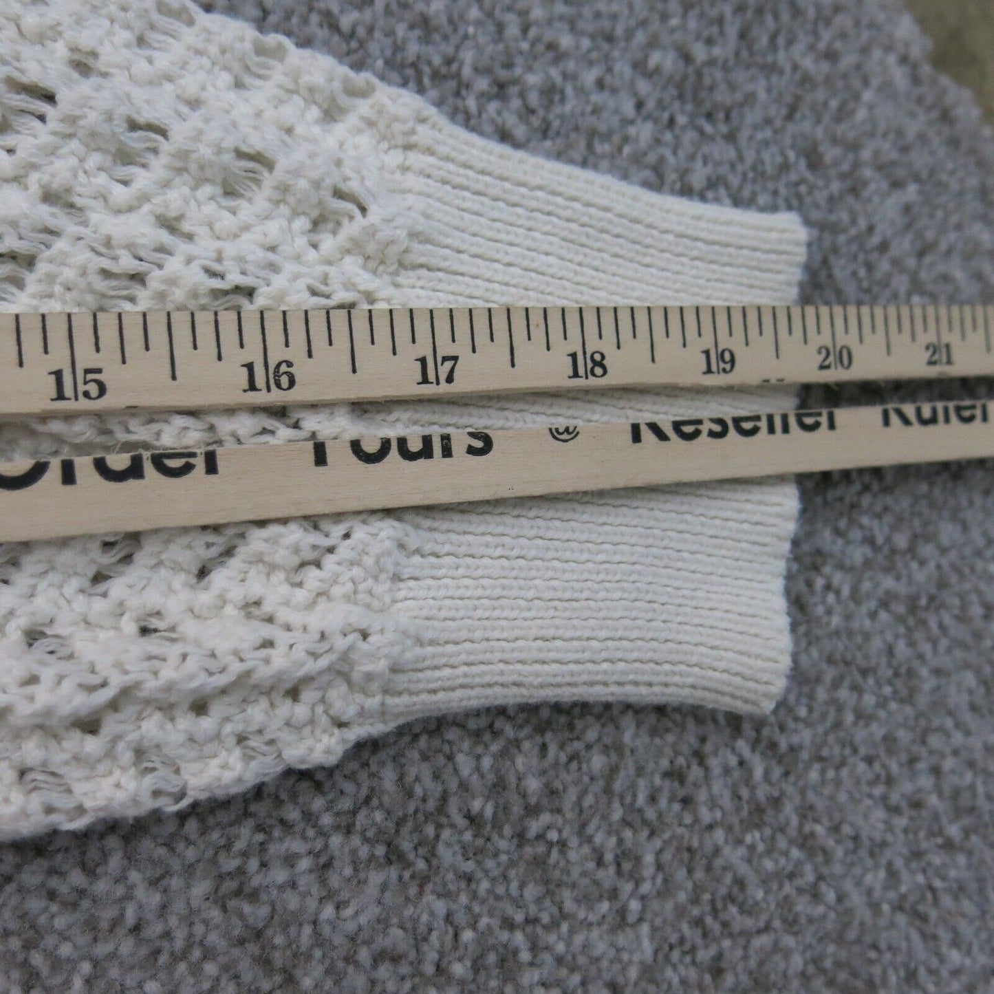 Old Navy Womens Open Knit Sweater Long Sleeves V Neck Stretch White Size X Large