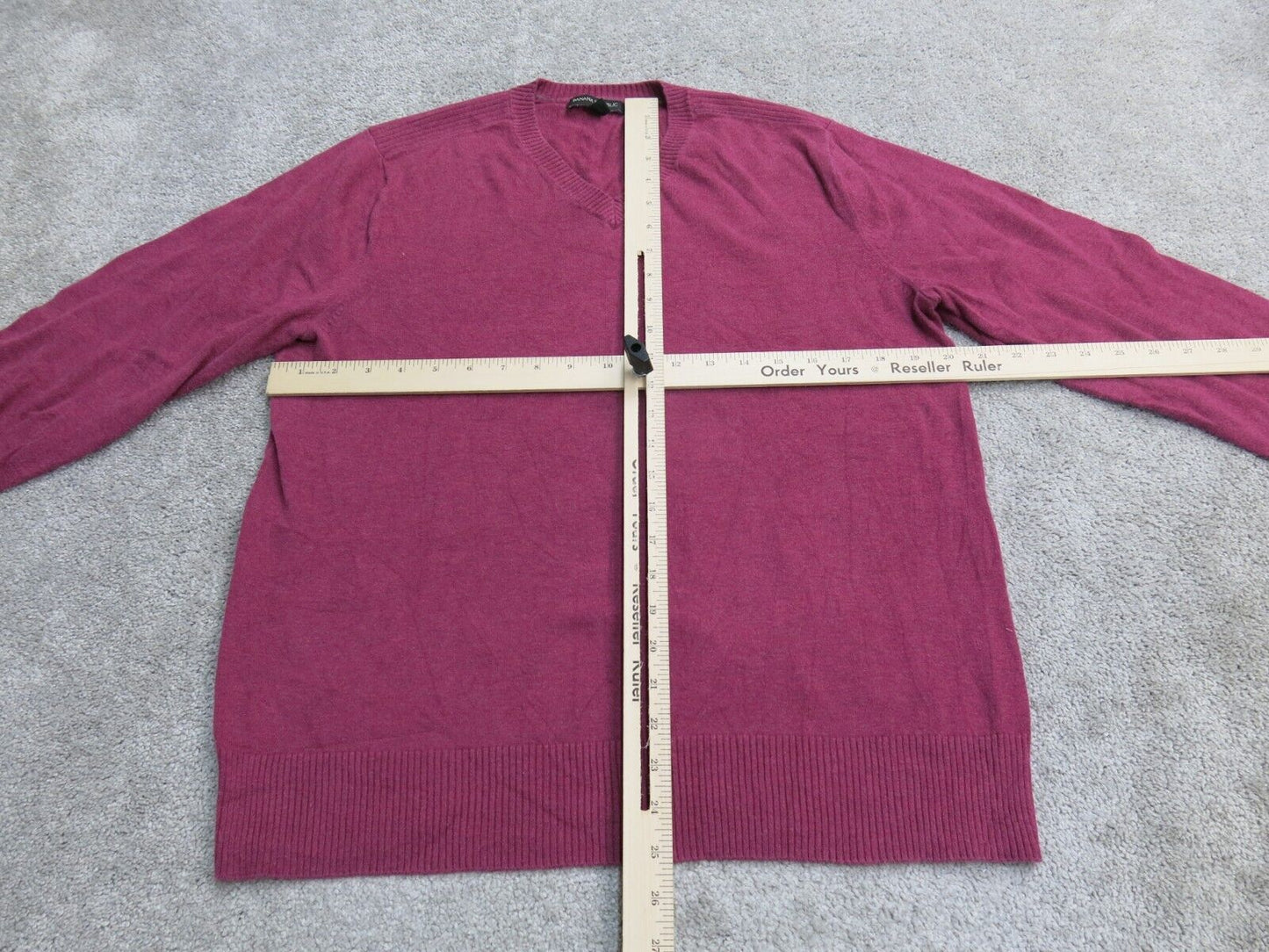 Banana Republic Women Pullover Knitted Sweater Long Sleeve V Neck Red SZ Medium