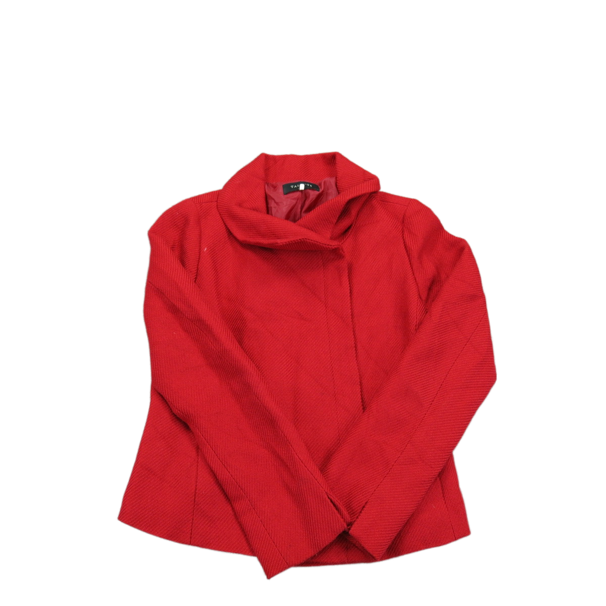 Talbots Womens Pea Coat Jacket Long Sleeves Pockets Solid Red Size 4